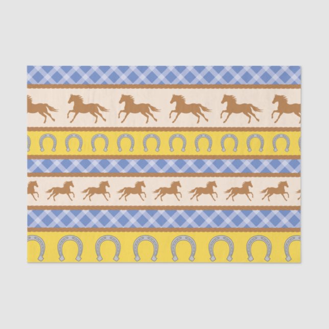 Cowboy Horse Pony Cute 1st Birthday Party Theme Tissue Paper (Front)