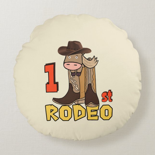 Cowboy horse round cushion (Front)