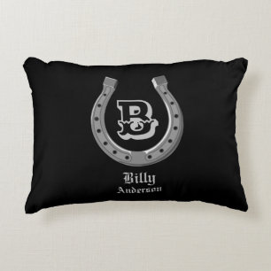 Cowboy Horse Shoe Personalised Monogram Decorative Cushion