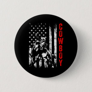 Cowboy Horse Show Horseck Riding Rider 7  6 Cm Round Badge