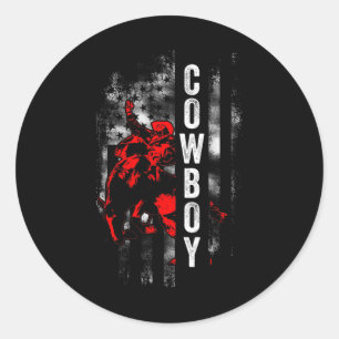 Cowboy Horse Show Horseck Riding Rider Classic Round Sticker