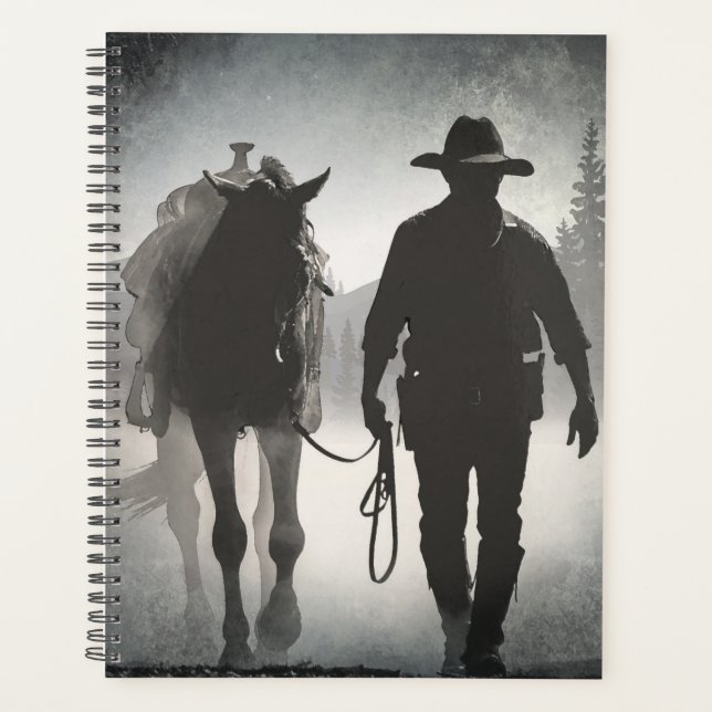 Cowboy Horse Silhouette Planner (Front)