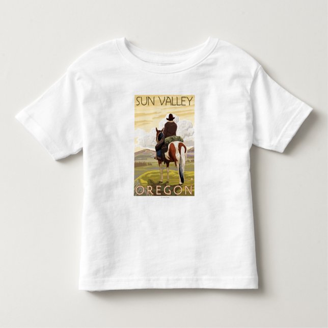 Cowboy & Horse - Sun Valley, Idaho Toddler T-Shirt (Front)