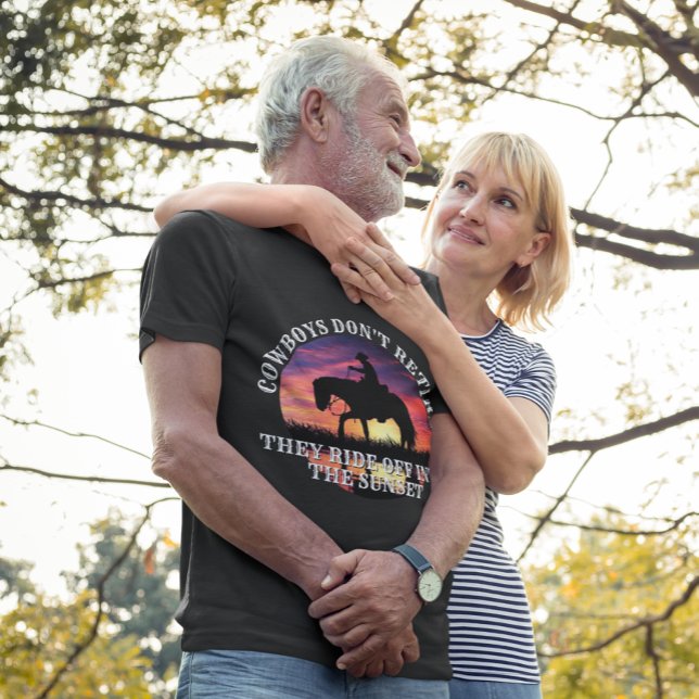 Cowboy, Horse & Sunset Retirement  T-Shirt (Creator Uploaded)