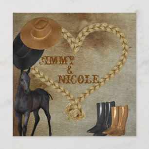 COWBOY & Horse WEDDING  INVITATION