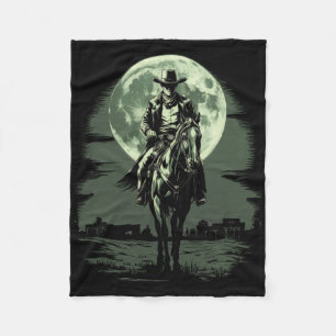 Cowboy Horseck Riding Saloon Gunfight Sheriff  Fleece Blanket