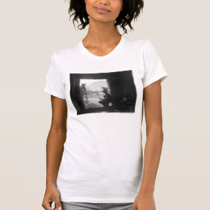 Cowboy in a doorway with horses T-Shirt