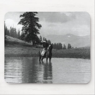 Cowboy in a pond mouse pad