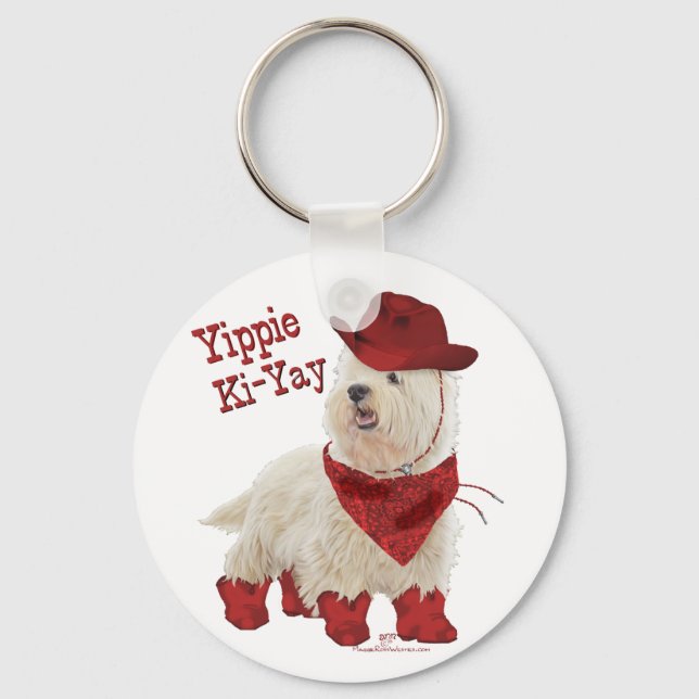 Cowboy in Boots Key Ring (Front)