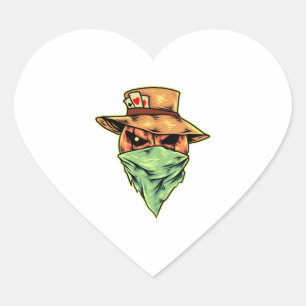 cowboy in halloween heart sticker