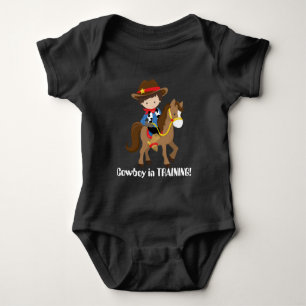 Cowboy in training baby boy bodysuit