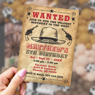 Cowboy invitation, Western Birthday  Invitation