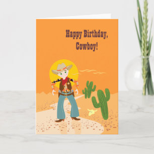 Cowboy kid birthday party card