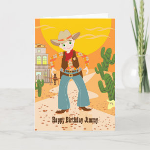 Cowboy kid birthday party card