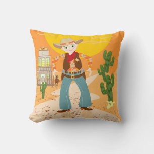Cowboy kid birthday party cushion