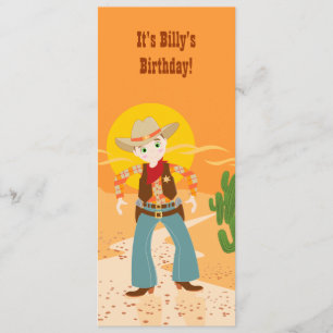 Cowboy kid birthday party invitation