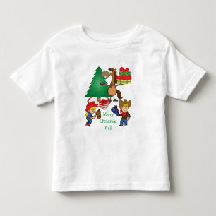 Cowboy Kids And Horse Cartoon Holiday T-Shirt
