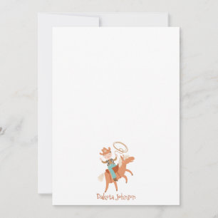 Cowboy Kid's Personalised Stationery Card