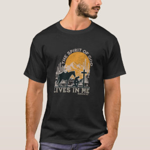 Cowboy Kneeling At Cross Christian Husband Dad Jes T-Shirt