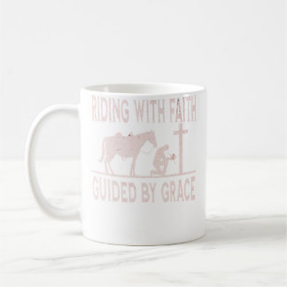 Cowboy Kneeling At Cross Riding Faith Grace Christ Coffee Mug