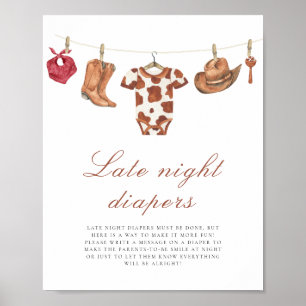 Cowboy - Late night diapers game Poster