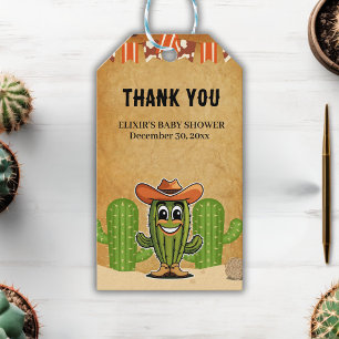 Cowboy Little Cactie Cactus Baby Shower Gift Tags