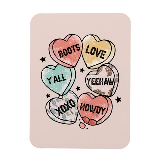 Cowboy Love - Western Hearts Magnet (Vertical)