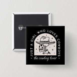 Cowboy lover western dark romance 15 cm square badge