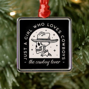 Cowboy lover western dark romance black metal ornament