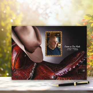Cowboy Memorial Funeral Guest Book