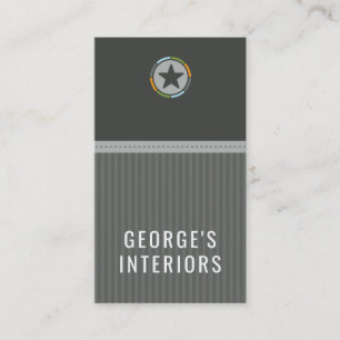 COWBOY modern lone star emblem logo grey silver Business Card