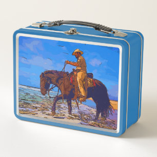 Cowboy Mounted Metal Lunch Box