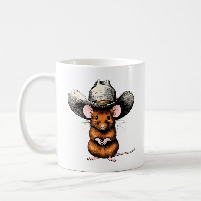 Cowboy Mouse, Country Mouse Coffee Mug (Left)