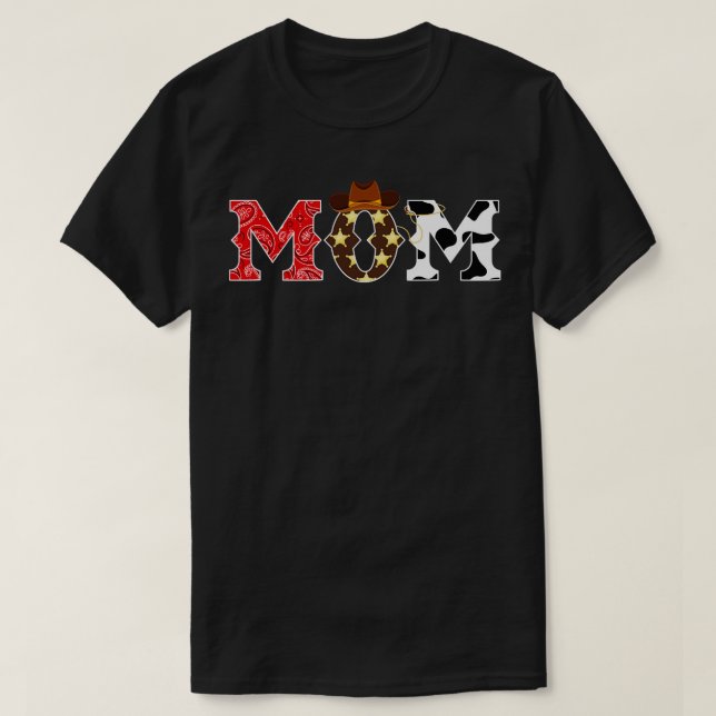 Cowboy Mum Birthday Crew Western Rodeo Theme Birth T-Shirt (Design Front)