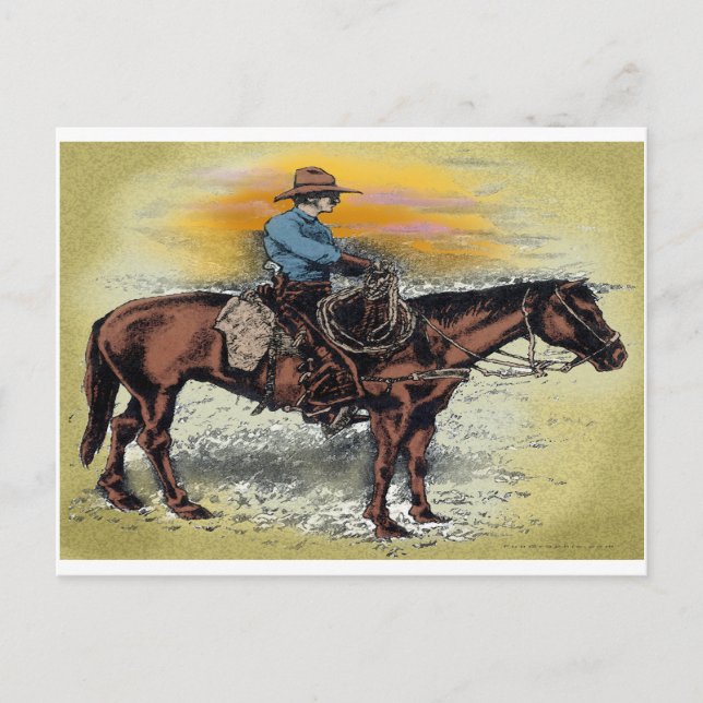 Cowboy n Sunset Postcard (Front)