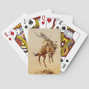 Cowboy on a Bucking Horse #2 by Edward Borein Playing Cards