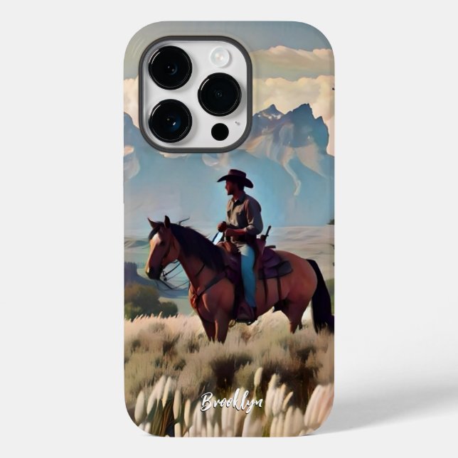 Cowboy on Bay Horse Case-Mate iPhone Case (Back)