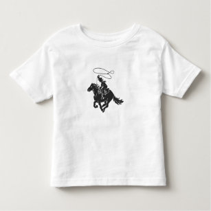 Cowboy on bucking horse running with lasso toddler T-Shirt