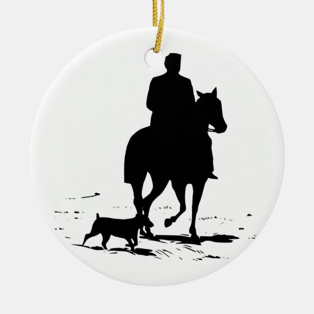 Cowboy On His Horse With His Dog Ornament (Front)