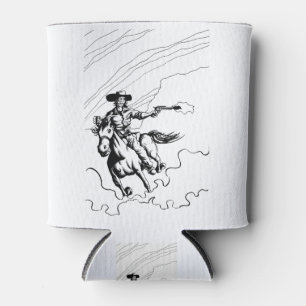 Cowboy On horse illustration Can Cooler