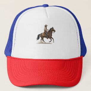 Cowboy On Horse Trucker Hat