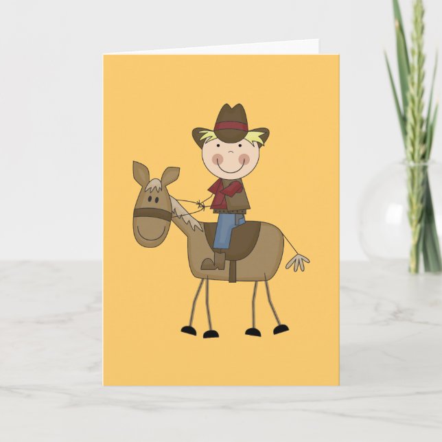Cowboy on Horse Tshirts and Gifts Card (Front)