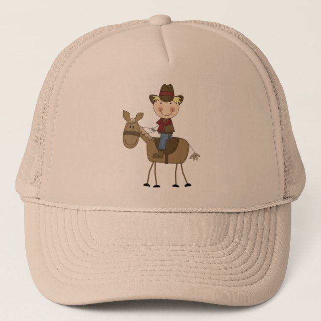 Cowboy on Horse Tshirts and Gifts Trucker Hat (Front)