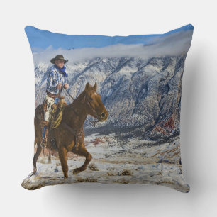Cowboy on Horse wearing Leather Chaps Cushion