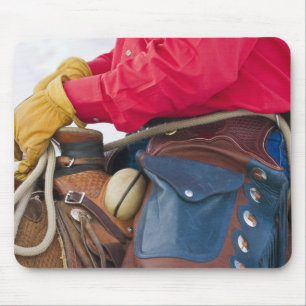 Cowboy on Horse wearing Leather Chaps Mouse Pad