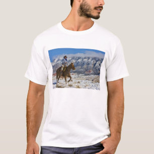 Cowboy on Horse wearing Leather Chaps T-Shirt