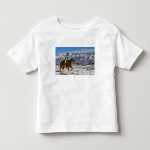 Cowboy on Horse wearing Leather Chaps Toddler T-Shirt