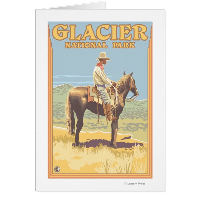 Cowboy on Horseback - Glacier National Park, (Front)