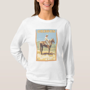 Cowboy on Horseback- Vintage Travel Poster T-Shirt