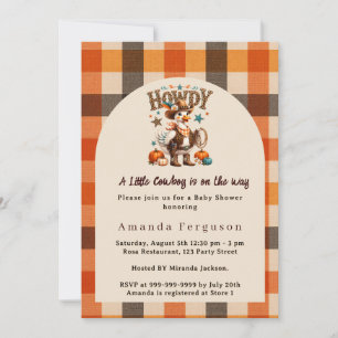 Cowboy on the way fall western goose Baby Shower Invitation